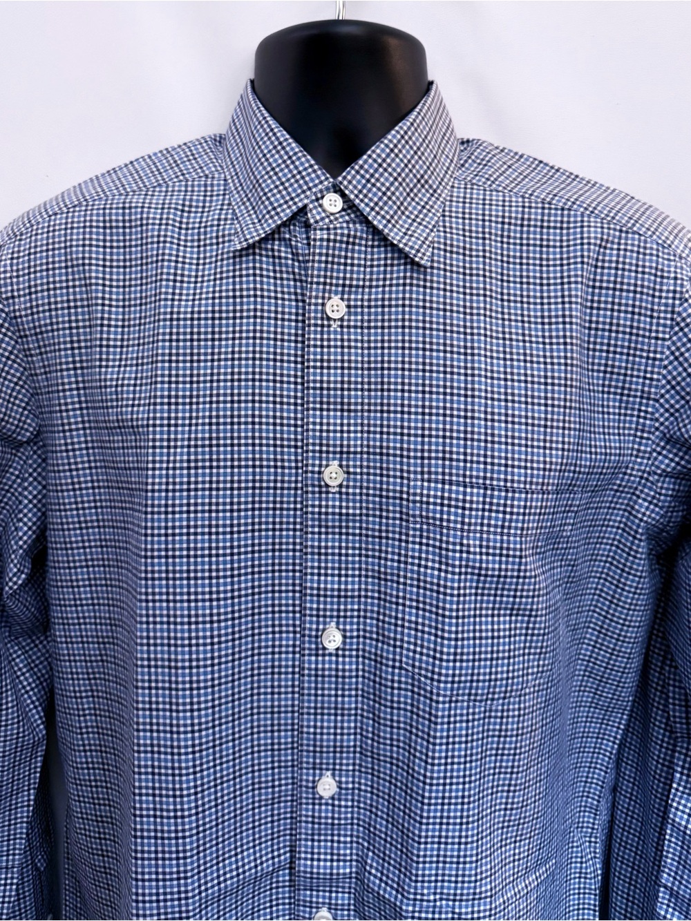 $325 ERMENEGILDO ZEGNA Shirt Mens M Button Down Gingham Check Cotton Turkey EUC - Picture 13 of 16